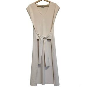 Charli London Vedene Knit Tie Waist Dress Cream Size M